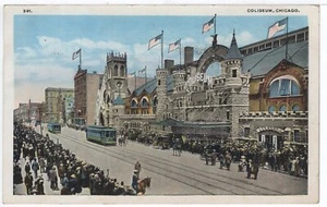 TROLLEY CARS ILLINOIS Chicago Coliseum Wabash Ave 1921 Cancelar - Imagen 1 de 2