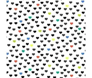 STUDIO E SCHWARZ WEISS TOUCH OF BRIGHT HEARTS 100% BAUMWOLLE 1M - Bild 1 von 1