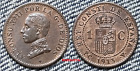 Alfonso XIII. 1 Cent LITTLE CIRCULATED year 1913*3 in SC-. Weight 0.90 grams.