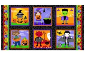 Blank Quilting - Little Monsters Halloween Trick or Treat Quilting Fabric Panel - Picture 1 of 3