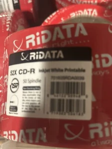 100 Ridata CD-R 52X 700MB/80Min Branded Silver Logo Blank Media Recordable Disc - Picture 1 of 1