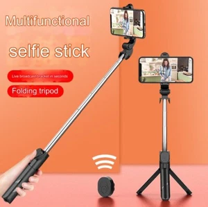 Bluetooth Selfie Tripod Telescopic Stick Remote Monopod Extendable Phone Holder - Picture 1 of 17