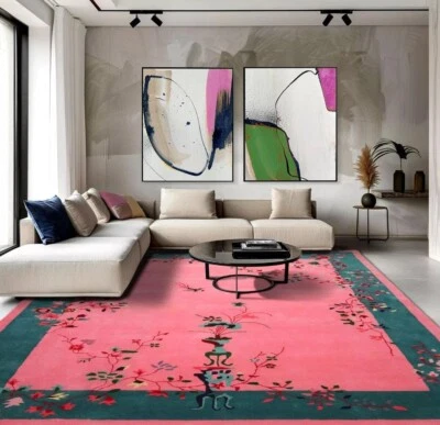 Hand-tufted Mordern Rug Amazing Rug Unique Rug Pink and Multicolour for Bed Room - Image 1 of 4