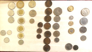 40 International Old Coins 19 Countries Circulated Europe Far East Middle East
