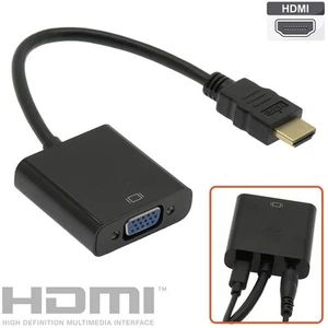 HDMI to VGA Female + 3.5mm Stereo Audio Jack Video Converter Adapter HDTV 1080p - Picture 1 of 3