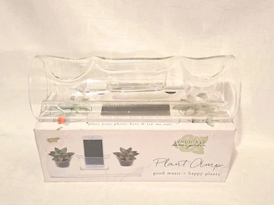 PLANT AMP 11.25" X3.75" X4" Glass Accent Planter Cellphone Music For 2 Plants  - Image 1 of 4
