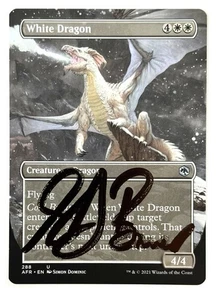 MTG Firmado WHITE DRAGON Artist Proof AFR AP Magic 2021 Simon Dominic Art - Imagen 1 de 2