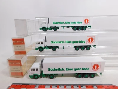 3X H0 1:87 543 Sattelzug Mercedes MB 1626 Südmilch S.G. + 2X Box #CV363-0,5 - Photo 1/3