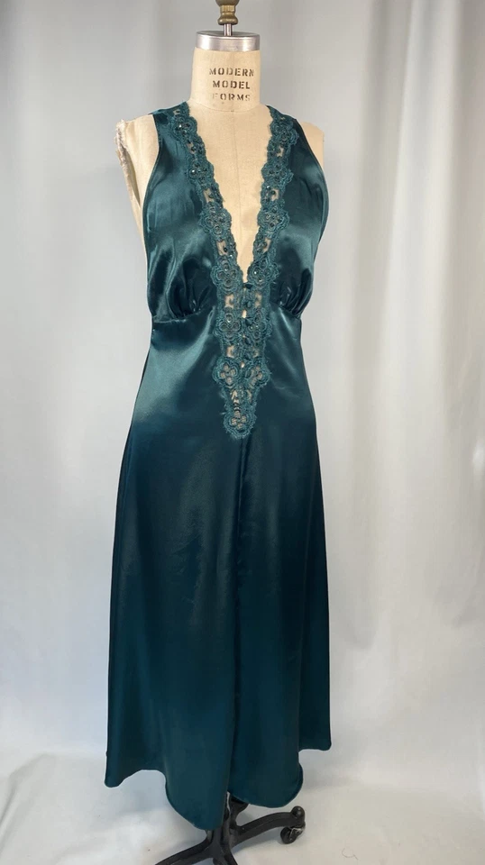 Camisón vintage TALLA PEQUEÑA verde encaje VICTORIA SECRET sin espalda años 90 Y2K Foto 1 de 4