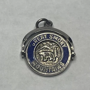 Vintage Sterling Silver Enamel Great Smoky Mountains Fidget Spinner Dangle Charm - Picture 1 of 3