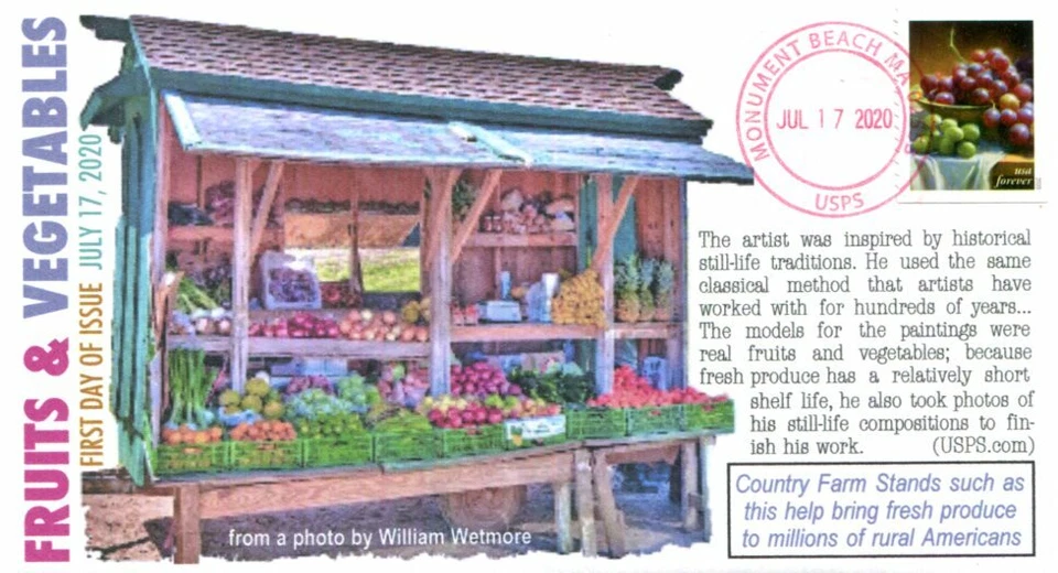 COVERSCAPE computer generated "Fruits & Vegetalbes" forever 2020 U/O fdc - Image 1 of 1