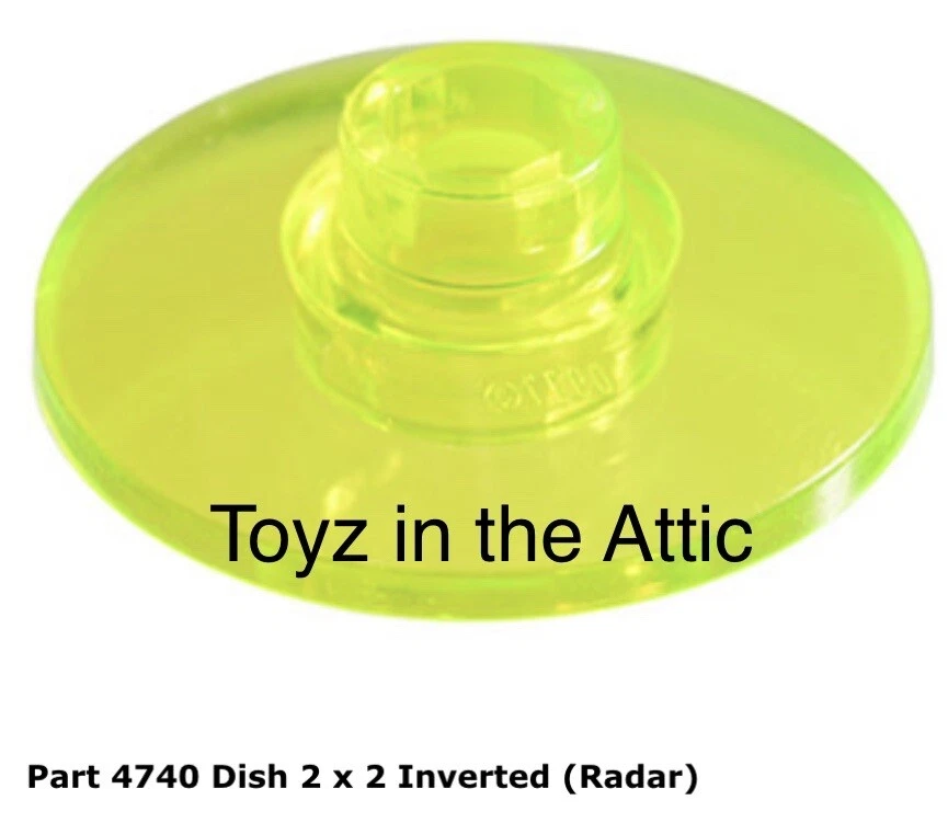 Lego 2x 4740 Trans-Neon Green Dish 2 x 2 Inverted (Radar) Spyrius 6939 - Image 1 of 1