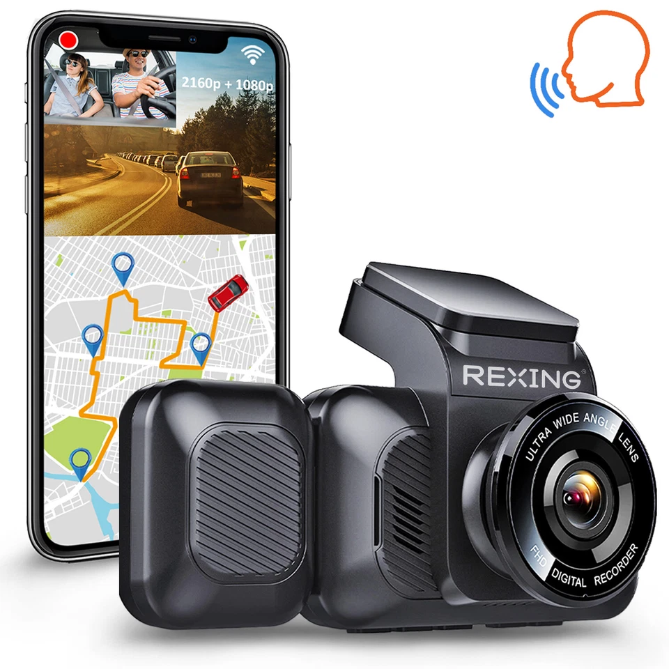 REXING V5C Basic Dash Cam Front 4K & 1080p Cabin Camera w/ Modular Capabilities - Image 1 of 4