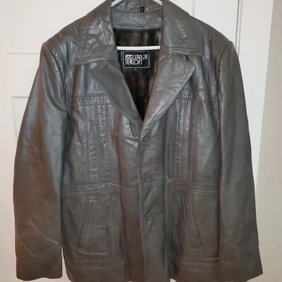 Chaqueta de cuero gris Loft para mujer 100 % cuero Foto 1 de 4