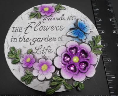 Escalón Decorativo Brillo Gel Cemento Jardín Floral con Dicho 6" Nuevo Foto 1 de 2