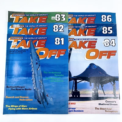 Lot of 6 TAKE OFF MAGAZINE Issue 81 to 86 Vintage 90s Bundle Air Force Military - Image 1 of 4
