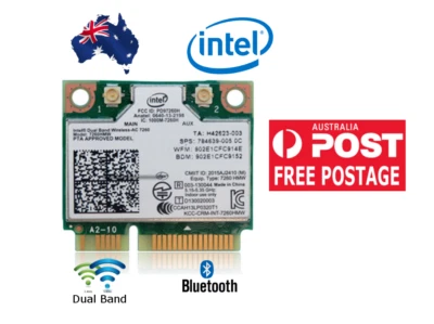 Dual Band network card Intel 7260ac 867Mbps 802.11ac 2.4/5GHz Bluetooth 4.0 PCIe - Bild 1 von 4