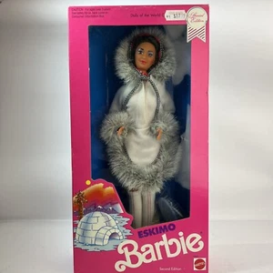 Vintage 1990 Dolls of the World Eskimo Barbie Special 2nd Edition #9844 NIB - Picture 1 of 12