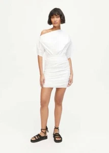 Rhode Maya Dress White Cotton Poplin 2 NWT $435 - Picture 1 of 3