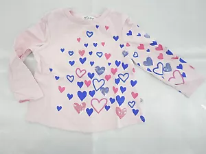 Camicia bambina Art & Eden 4 vie elasticizzata manica lunga rosa e cuori taglia 2T - Foto 1 di 4