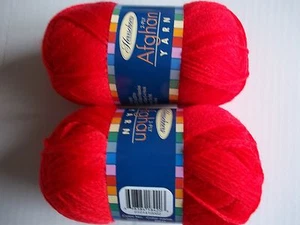 Herrschners Afghan Yarn 2-ply, Red, lot of 2 (220 yds each) - Picture 1 of 2