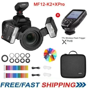 Godox MF12-K2 Macro Flash Speedlight 2.4G Wireless + XPro-N Trigger for Nikon - Picture 1 of 11