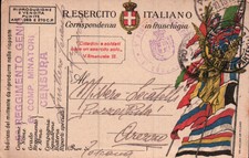 1918 - FRANCHIGIA POSTA MILITARE TENENTE 5° RGT GENIO ZONA DI GUERRA - C11-335