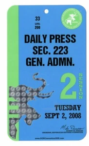 2008 Republican Convention Press Credenitals Badge MCain Palin - Picture 1 of 2