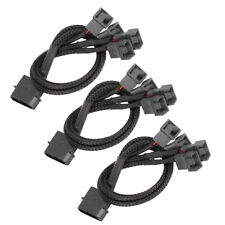 3pcs 1 To 4 Way Splitter Sleeved 4-Pin PWM Connector Fan Extension Cable Lin BEA