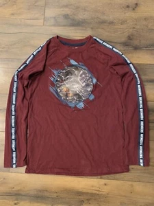 Avengers Marvel Youth Boy Medium 10/12 T Shirt Red Long Sleeve Movies Graphic - Picture 1 of 9