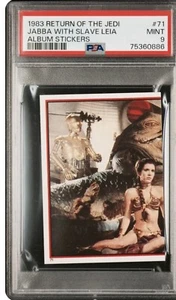 PRINCESS LEIA SLAVE PSA 9 1983 Return of the Jedi Album Sticker #71 C2 - Picture 1 of 2