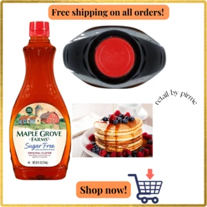 Maple Grove Farms Syrup Sugar Free 24 oz Pancake Keto Friendly New - Picture 1 of 12