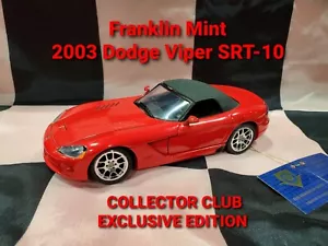 Franklin Mint 2003 Dodge Viper SRT-10 Convertible Club Exclusive Edition w COA - Picture 1 of 10
