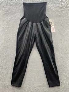 Jessica Simpson Maternity Secret Fit Belly Faux Leather Stretch Pull On Pants L - Picture 1 of 16