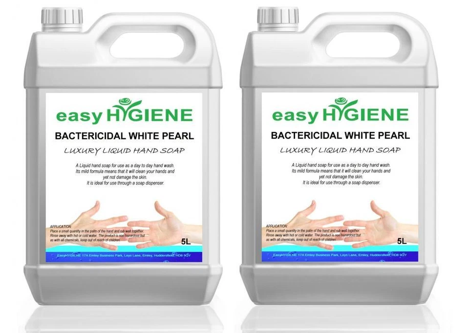 EASYHYGIENE WHITE 10L Antibacterial Bactericidal Liquid Antibac Luxury Pearl Hand Soap 2x 5L