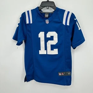 Vtg Andrew Luck 12 Indianapolis Colts Nike NFL Jersey Kids Small Blue On Field - Picture 1 of 9