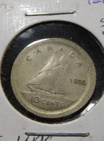1956 Canada 10 Cents Error Broadstruck Silver Planchet Non-Reeded Edge VERY RARE Cover