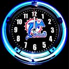 LOGO DAUPHINS - MIAMI - horloge murale néon bleu 11" 