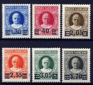 VATICAN Sc#35-40 1934 Surcharge w. PF Certificates MLH - Picture 1 of 8