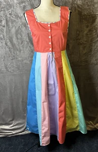 Wild Flowers Dress Womens Small Rainbow La La Land Maxi Coral Festival Lined NEW - Picture 1 of 18