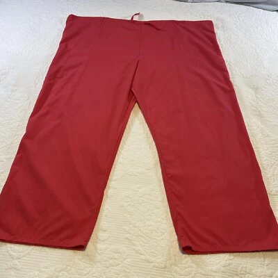 White Swan # 14020 Fundamentals Unisex Drawstring Scrub Pant Bright Pink 2Pocket - Image 1 of 4