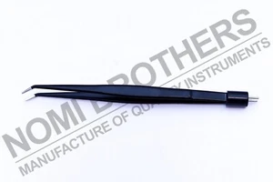 Pinzas bipolares rectas antiadherentes punta angular de 0,5 mm longitud de 18 cm reutilizables - Imagen 1 de 2