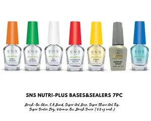SNS Healthy Natural Nails Polish Nutri-Plus Bases & Sealers - 0.5 oz ( 7pc Set ) - Picture 1 of 2