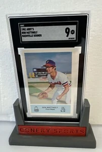 1981 Arby's Nashville Sounds Don Mattingly ROOKIE Card Centered SGC 9 Mint - Picture 1 of 2