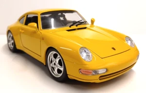 BURAGO PORSCHE 911 CARRERA SPEED YELLOW 1/18 SCALE 1993 DIECAST MODEL SPORTS CAR - Picture 1 of 11