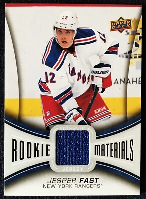 Jesper Fast Upper Deck Rookie Materials jersey card RM-JF, 2013 -14 NHL, Rangers - Image 1 of 2