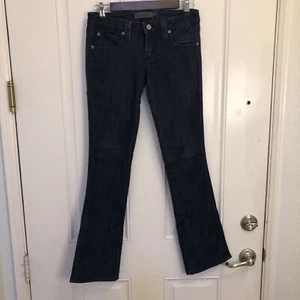 VTG Y2K Frankie B Embellished Dark Wash Low Rise Flare Jeans USA Made Sz 25 - Picture 1 of 15