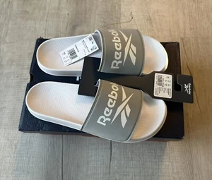 Reebok Fulgere Slides Grey/white Women’s Size 10 New No Box - Picture 1 of 8