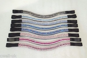 Cwell Equine Bling 5-reihiges Kristall Stirnband Auswahl an Kristallfarben SCHWARZ zum Verkauf - Bild 1 von 9