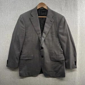 Canali Blazer Jacket Mens EUR 50C Black Glen Plaid Wool Silk Sports Coat Italy - Picture 1 of 16